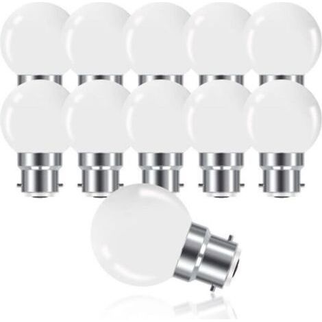 Ampoule LED à Baïonnette B22 3W,Ampoule Mini Globe Golfball B22 G45,Blanc Chaud 3000K,280LM,Non Dimmable,Lot de 10 [Classe énergétique G].. (1/5)