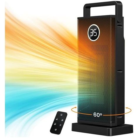 Chauffage d'Appoint 2000W, ECO Radiateur Electrique, 3 Modes, PTC Chauffage Soufflant, LED Tactile, 60° Oscillation, Thermostat et Économie d'Énergie, Minuterie, Cadeaux de Noël d'Hiver (1/5)