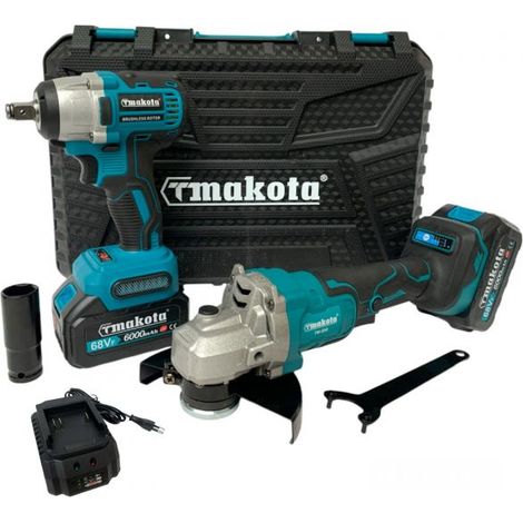 Kit 2 in 1 Avvitatore a impulsi Svitabulloni + Smerigliatrice a Batteria 68V (1/5)