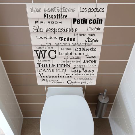 Sticker décoratif toilettes 68 cm x 48 cm – Papier adhésif autocollant repositionnable – Décoration intérieure personnalisée – Plage (1/3)