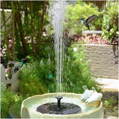 Fontaine à eau solaire - Pompe à eau solaire - 16 cm Noir (1/5)