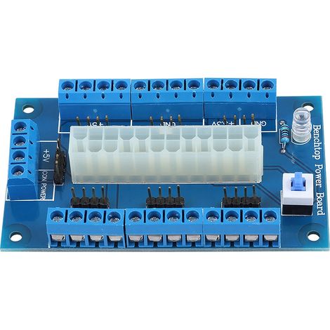 Module Adaptateur Alimentation ATX 24-20 Pin Avec Interrupteur Et Bornier À Vis Pour Test PC (1/5)