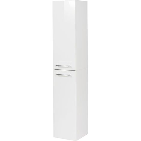 FACKELMANN Hochschrank B.PERFEKT / Badschrank mit Soft-Close-System / Maße (B x H x T): ca. 30 x 159 x 32 cm / hochwertiger Hochschrank für das Bad / Korpus: Weiß / Front: Weiß / Breite: 30 cm"-"84183 (1/4)