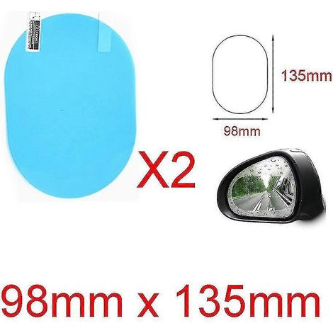 Lot de 2 films protecteurs anti-buée et anti-humidité pour rétroviseurs de voiture (98 mm x 135 mm). (1/5)