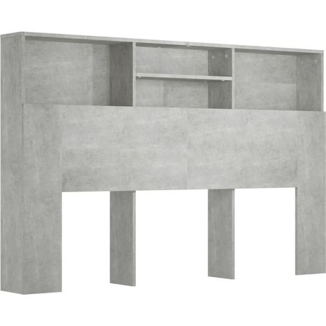 Testiera con accessorio letto contenitore ripiano comodino 160 x 19 x 103,5 cm MDF grigio TDL0200035