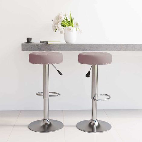 vidaXL Tabourets de bar lot de 2 taupe tissu (1/5)