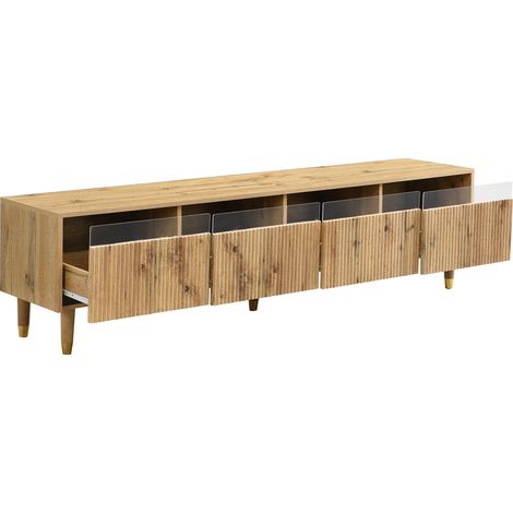 Mobile TV moderno 178 cm effetto legno con 4 cassetti in MDF e acrilico MODENUIT (1/5)
