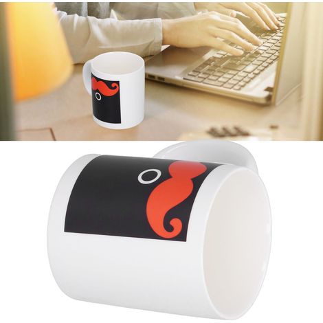 Mug innovant à induction thermique avec motif barbe, changeant de couleur, pour le bureau, la maison ou le dortoir. (1/5)