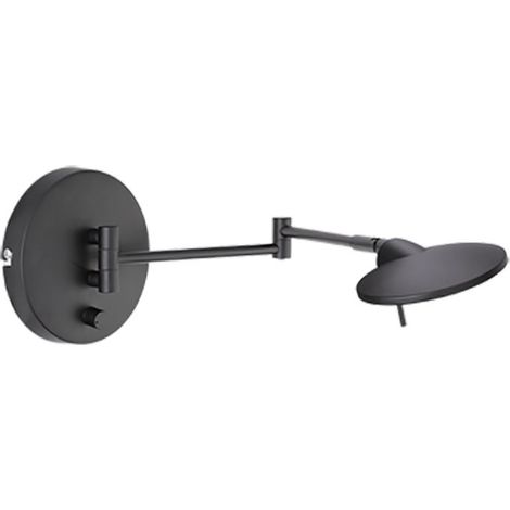 Applique Led Parete Interno Doppio Braccio Snodabile Nero Kazan GD Trio (1/3)