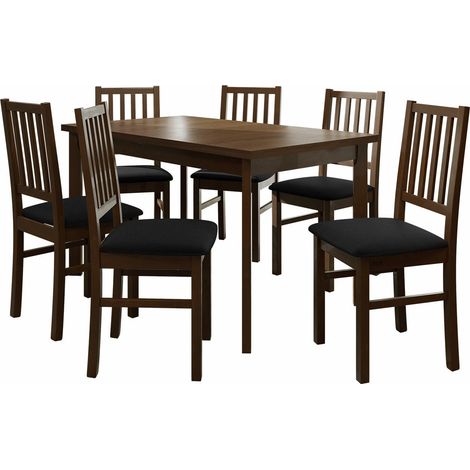 Conjunto de comedor Victorville 264, Nuez, 78x80x140cm, Diámetro: 0, Número de asientos: 4, Estilo: Contemporary