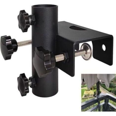 Supporto per ombrellone da balcone 17x15x12 cm – Montaggio su ringhiera – Acciaio resistente alla ruggine – Installazione rapida – 1 pezzo (1/5)