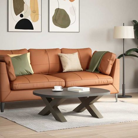 Maison Exclusive - Couchtischbeine X-Form 2 Stk. Naturstahl 70x(3
