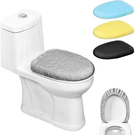 Toilet Seat Cover, Lot De 4 Housses De Siège De WC en Velours (1/5)