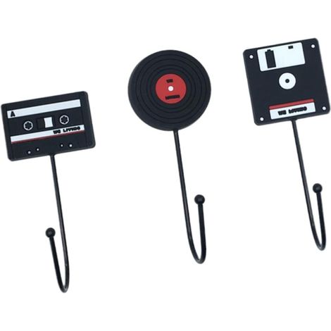 Ganchos Retro para Colgar Pared 3 Piezas de Hierro y Silicona