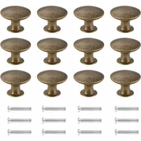 Lot de 12 boutons de commode rétro, poignée de meuble, bords arrondis, bouton antique en fer et laiton, bouton de traction pour armoire, maison de campagne, meubles de cuisine vintage, tiroir, b (1/5)