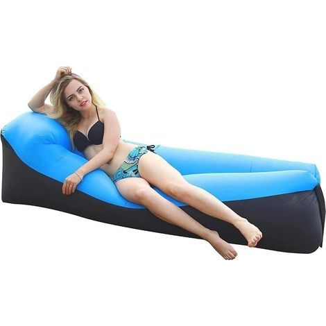Canapé Gonflable, Cchaise Longue Gonflable Imperméable avec Oreiller Créatif, Résistance à La Déchirure, Se Gonfle Rapidôment, Charge Maximale de 200 KG, Canapé Pneumatique pour la Plage, la Piscine-F (1/5)