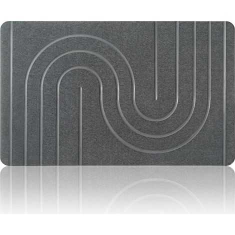Grande Tapis de Bain en Pierre 80x50cm, Tapis de Bain en Diatomées Antidérapant, Rideau de Douche Lavable à la Machine, Séchage Rapide 100% Naturel, Super Absorbant pour Salle de (1/5)