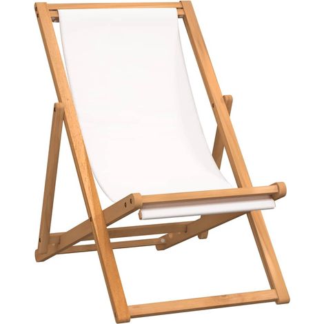 vidaXL Terrassenstuhl Teak 56x105x96 cm Creme