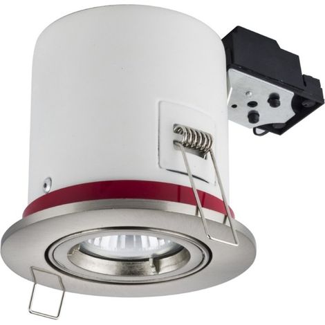 Lampesecoenergie – Support de spot orientable alu brossé 100mm – Douille GU10 automatique – Fixation rapide par ressort – Étanche à l’air – IP20 intérieur