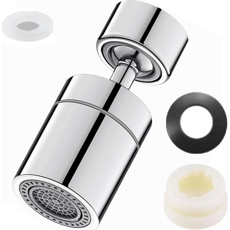 Pivotant Embout Robinet Cuisine,360°Aérateur de Robinet Aérateur Robinet Pivotant Embout de Robinet Réglable à Deux Modes pour Robinets d'évier de Cuisine ou de Salle de Bain (1/5)