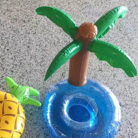 Aufblasbarer, schwimmender Getränkehalter aus PVC in Form einer Kokosnuss für Pool oder Strand (1/5)