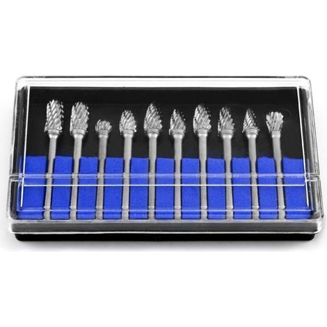 10 Pcs Fraises Rotatives à Double Coupe, Fraise Carbure 3mm Tige 6 mm Tête pour la Menuiserie et la Ferronnerie (1/5)