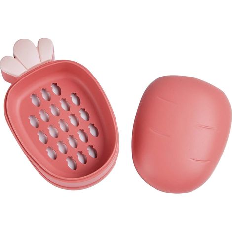 Carotte mignonne porte-savon salle de bain grande capacité porte-savon portable cadeau carotte rouge (1/2)