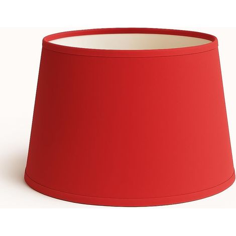 35 cm Lampenschirm – 1 Stück – Baumwollgewebe mit PVC-Futter – Optimale Lichtstreuung – Für Tisch- und Stehlampen – Rot (1/3)