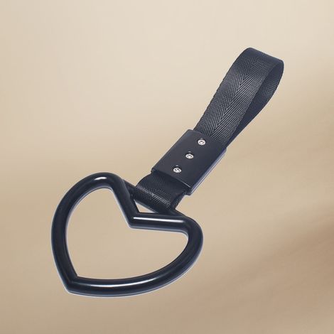 Poignée de maintien en plastique robuste en forme de cœur, anneau décoratif universel pour pare-chocs arrière, noir, accessoire de sécurité (1/5)