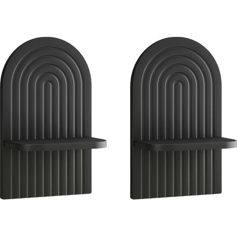Wall Shelf 2 pcs Black 23 x 13.5 x 37.5 cm Engineered Wood vidaXL (1/5)