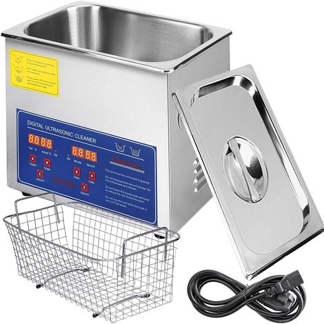 VEVOR Macchina di Pulizia ad ultrasuoni 3L Macchina di Pulizia ad ultrasuoni in Acciaio Inossidabile Timer di Riscaldamento Digitale Pulizia Gioielli per Uso Domestico Personale Commerciale (3L) (1/4)