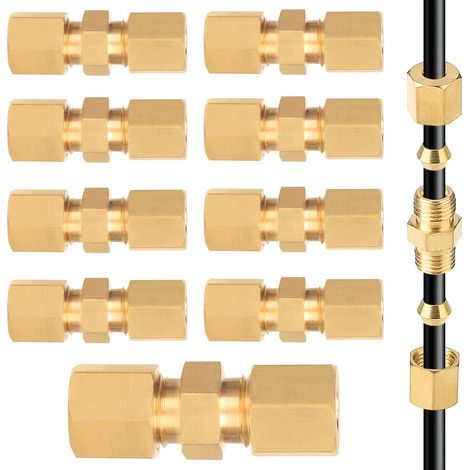 Connettore per tubo freno da 20 x 4,5 mm, connettore per tubo freno, connettori per cavo freno da 3/16", rame nichelato