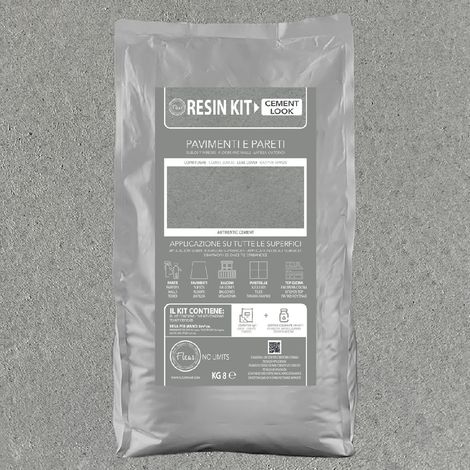 Kit Resina Cemento Fleur in Polvere per Pavimenti Pareti Piastrelle - Formato: 8 Kg - Colore: Whale Song