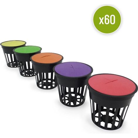 Lot de 60 Pots Panier Hydro Ø54mm – Aéroponie & Hydroponie