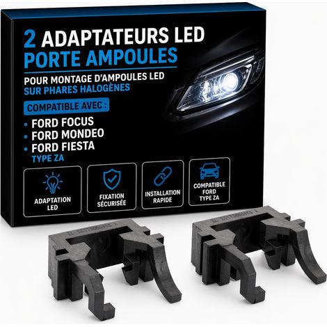 2 Adaptateurs LED Porte Ampoules Ford Focus, Ford Mondeo, Ford Fiesta - Type ZA (1/5)