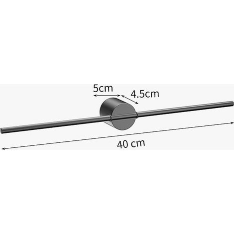 Porte-serviettes de salle de bain Space en aluminium gris, 40cm, réglable à gauche et à droite, 1pc (1/4)