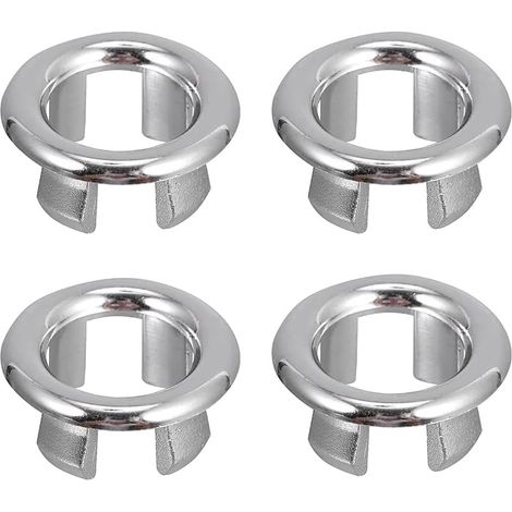 Lot de 4 bouchons trop-plein, lavabos, cuisine, bouchon de vidange de trop-plein de bord de bassin, enfilez dans les pièces de rechange de trou pour lavabo avec trop-plein (1/5)
