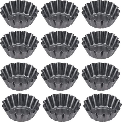 Moule À Tartelettes - Moule À Œufs En Aluminium Antiadhésif - Pour Pâtisserie Maison Et Professionnelle - Lot De 12 Pièces (1/5)