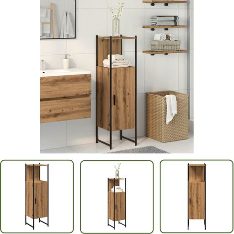 vidaXL Armoire de salle de bain chêne artisanal 33x33x120,5 cm (1/5)