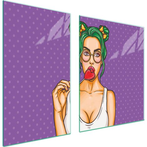 Assiette en verre et planche à découper 100x52 femme (1/5)