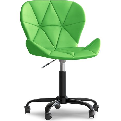 Sedia da ufficio con ruote - Sedia girevole da scrivania - Rivestita in similpelle - Struttura nera Wito Verde