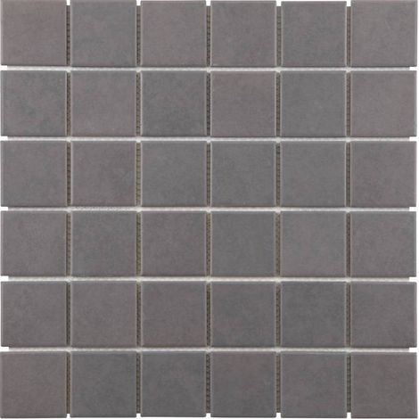 MAT INTER - Lot de 9 Mosaïques - 300x300 - Tesselle 50x50x6mm - Porcelaine anti d. gris moyen