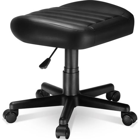 Eureka Ergonomic Siège de Bureau Grand Format, Tabouret d'Atelier Réglable en Hauteur avec Repose-Pieds, Chaise Pivotante Ergonomique avec Roulettes Robustes, Coussin XL 48x45 cm (1/5)