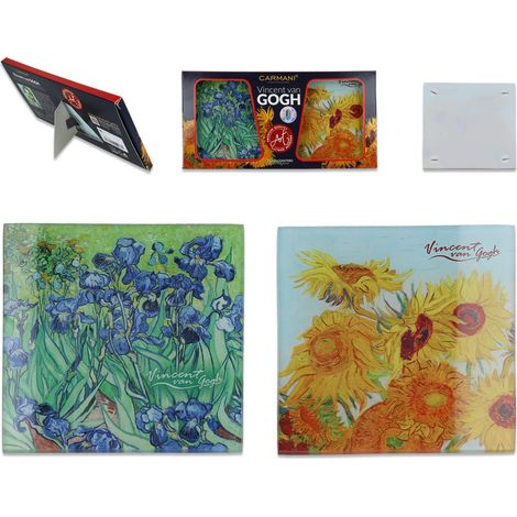 Juego de 2 posavasos de cristal - V. van Gogh (carmani)