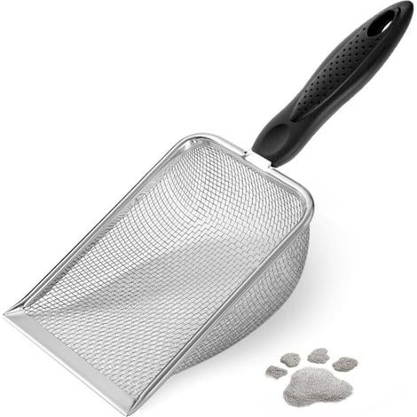 Bac litire pour chat, bac litire pour chat, bac litire en acier inoxydable, bac litire facile nettoyer (noir)