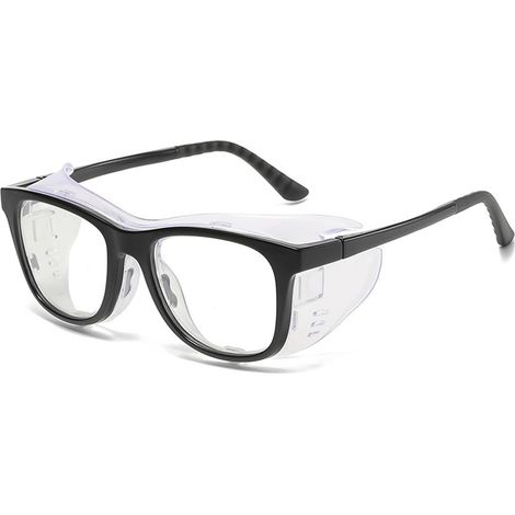 Brille für Erwachsene mit Pollenallergie, Blaulichtfilter, beschlagfrei und winddicht, Vollrand, weicher Silikonrahmen und TR90-Material, Erwachsenenbrille (Farbe: Schwarz)