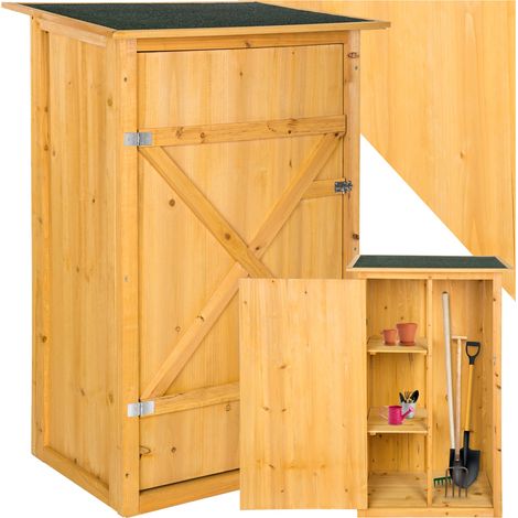 Armoire de jardin adossée 75 x 56 118 cm en bois marron