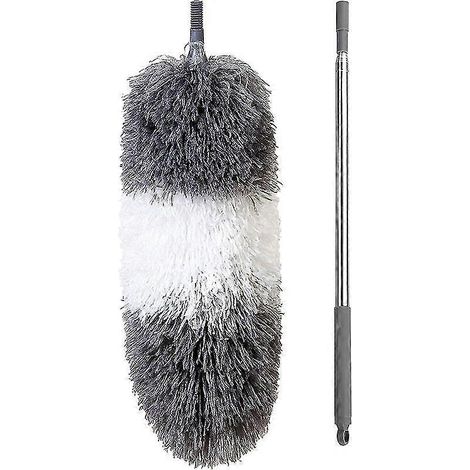 Plumeau en microfibre avec manche extensible, plumeau télescopique pour le nettoyage des toiles d'araignée (1/4)