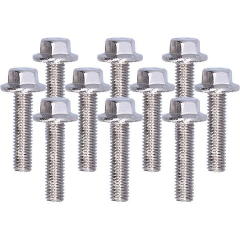 Lot de 10 vis à tête hexagonale à bride en acier inoxydable 304, accessoires M5, 10/12/16/20/25/30/35/40 mm, M5x20 (1/5)