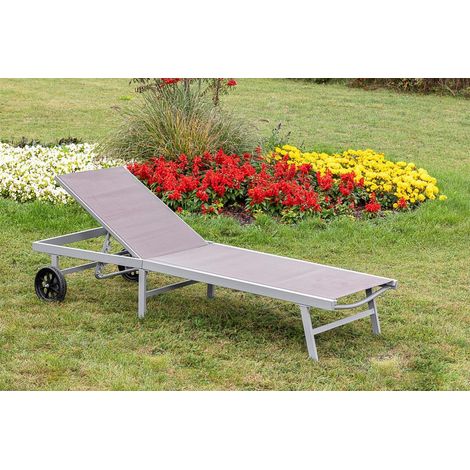 Aktionsliege Tessin taupe Aluminium/Textil